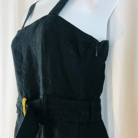 Los Angeles Atelier & Other Stories Linen wide-strap jump suit pockets 4 - Picture 13 of 16